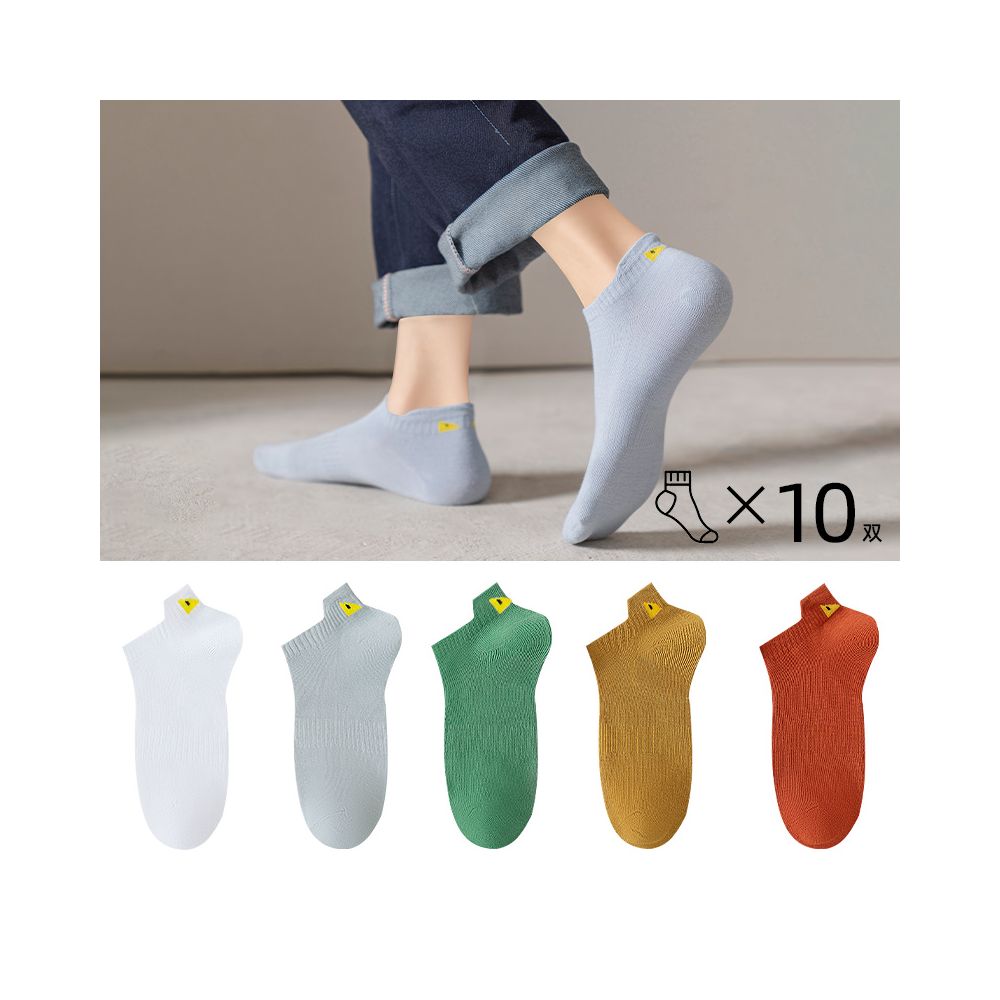 Yalu Socks Men s Short Socks Pure Cotton Mid tube Anti odor and Sweating Thin Summer Boat Socks Spring Summer Black Short Tube Socks image 17