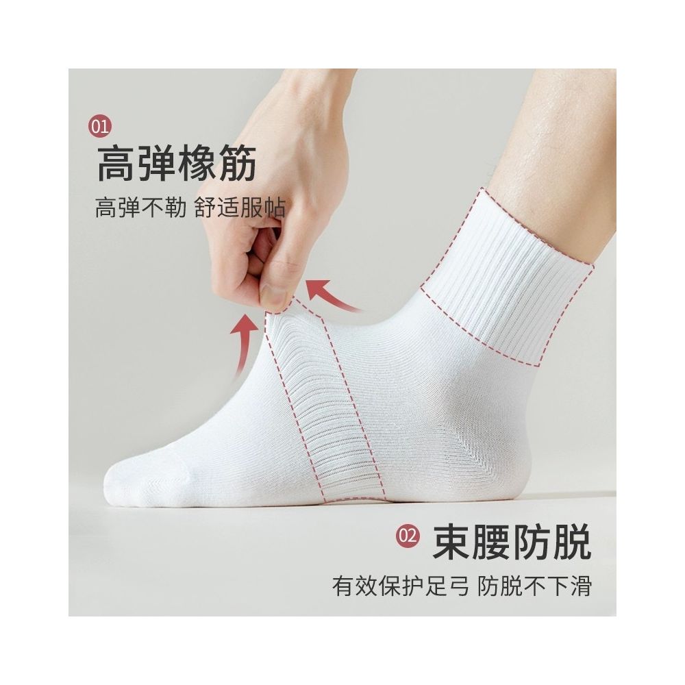 Men s anti odor sweat wicking cotton crew socks lightweight solid color mid calf socks for spring summer women s boat socks image 2