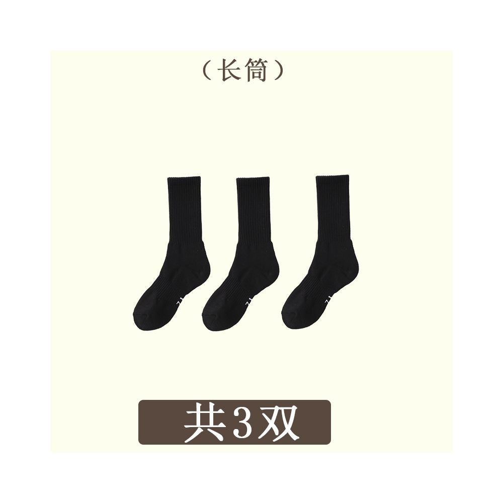 Men s summer mid tube socks towel bottom socks women s pure cotton breathable sports socks professional running basketball socks image 38
