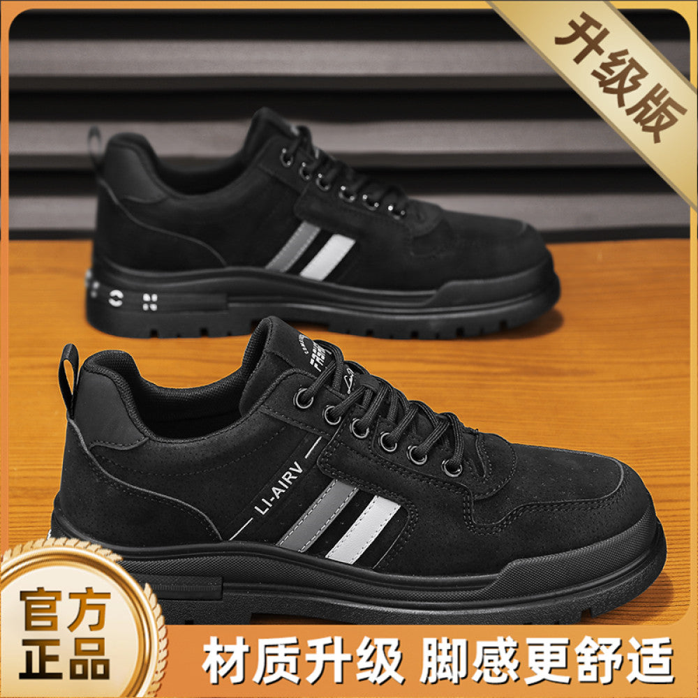 Labor protection men s shoes work on construction sites for a long time without getting tired anti slip and wear resistant low help Martin boots work lightweight workwear shoes for work image 60