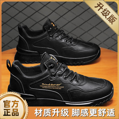 Chef Men s Shoes Summer Kitchen Work Labor Protection Leather Shoes Black Casual Sports Men s Waterproof and Anti slip Trendy Shoes Autumn image 31