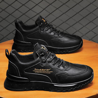 Chef Men s Shoes Summer Kitchen Work Labor Protection Leather Shoes Black Casual Sports Men s Waterproof and Anti slip Trendy Shoes Autumn image 55