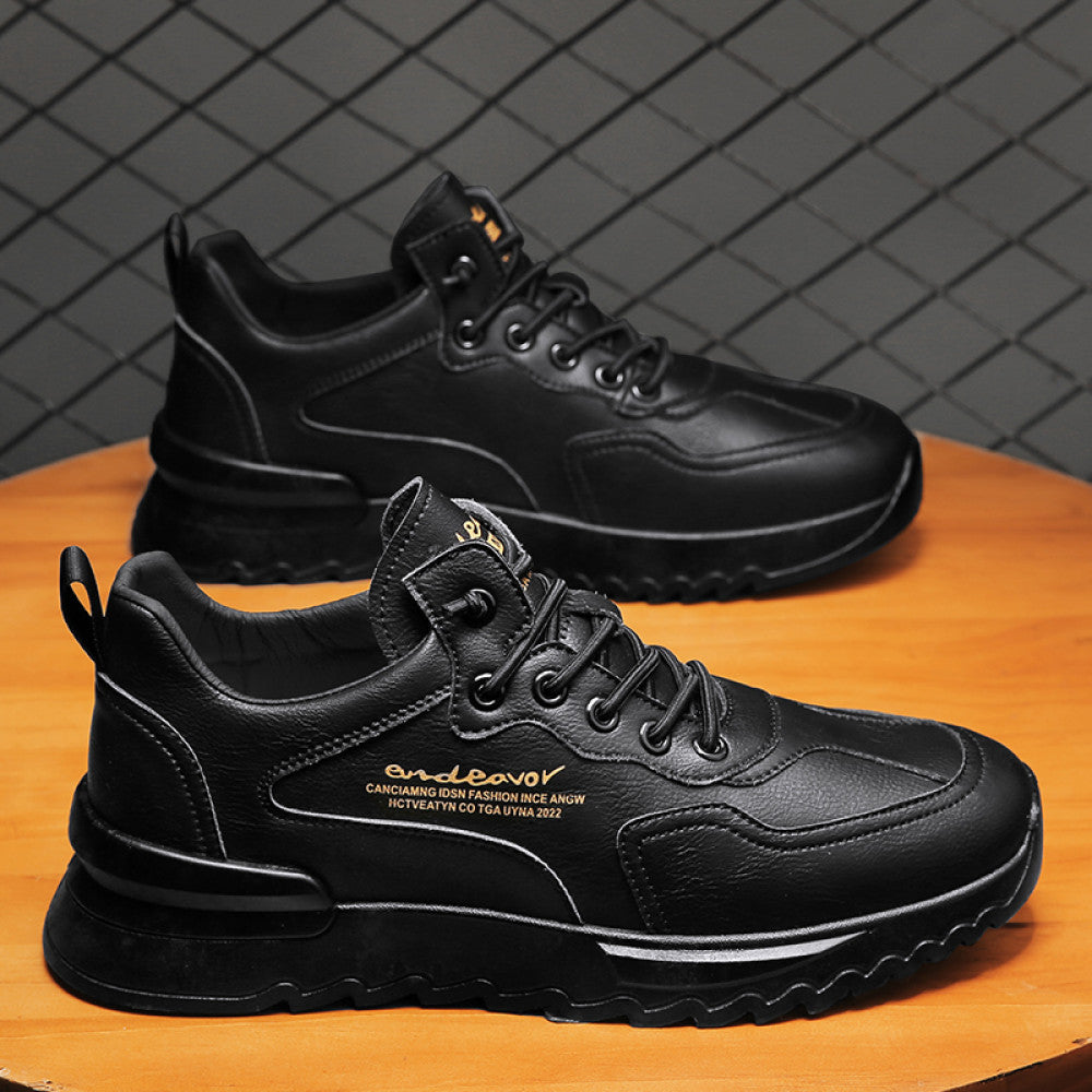 Chef Men s Shoes Summer Kitchen Work Labor Protection Leather Shoes Black Casual Sports Men s Waterproof and Anti slip Trendy Shoes Autumn image 56
