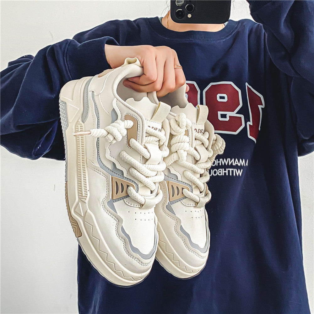 Trendy brand men s shoes 2025 new autumn Korean version versatile youth casual board shoes student thick soled sports white shoes image 81