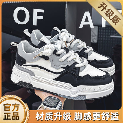 Trendy brand men s shoes 2025 new autumn Korean version versatile youth casual board shoes student thick soled sports white shoes