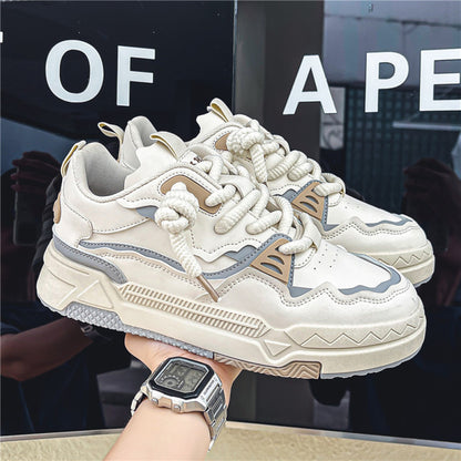 Trendy brand men s shoes 2025 new autumn Korean version versatile youth casual board shoes student thick soled sports white shoes