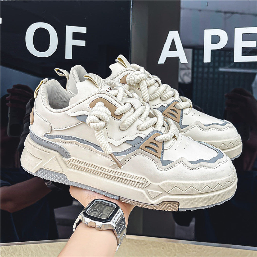 Trendy brand men s shoes 2025 new autumn Korean version versatile youth casual board shoes student thick soled sports white shoes image 52
