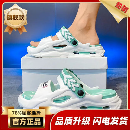 Slippers with a poop like feel for men suitable for outdoor wear in summer Thick soled slip resistant and odor proof Suitable for driving in summer Two pairs of outdoor beach sports sandals image 131