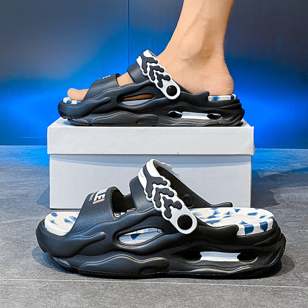 Slippers with a poop like feel for men suitable for outdoor wear in summer Thick soled slip resistant and odor proof Suitable for driving in summer Two pairs of outdoor beach sports sandals image 40
