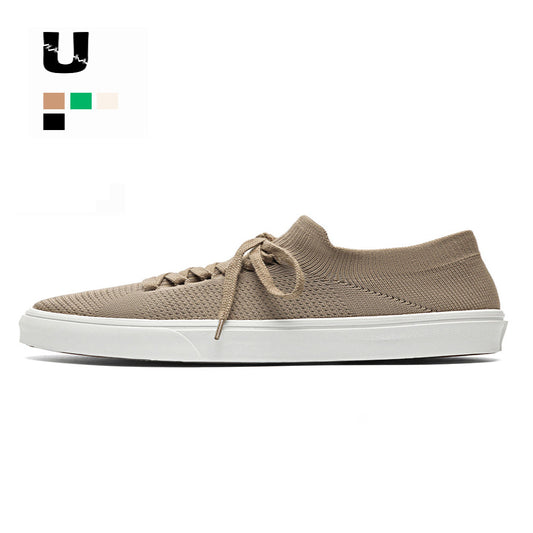U designer collaboration men s shoes 2025 summer new knitted board shoes soft sole breathable mesh casual sports shoes