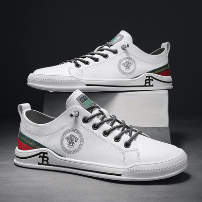 Little Bee Men s Shoes 2023 Summer New Genuine Leather Breathable White Shoes Men s Sports Shoes Casual Soft Sole image 65