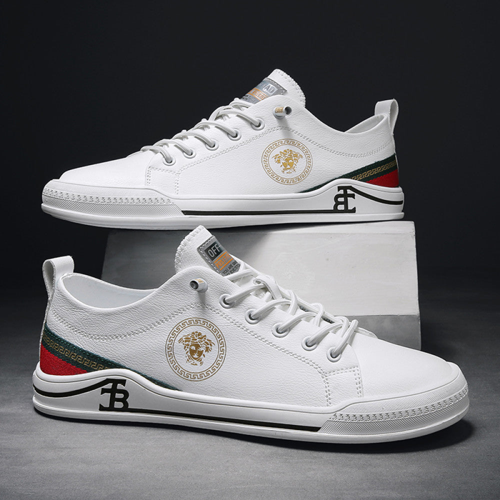 Little Bee Men s Shoes 2023 Summer New Genuine Leather Breathable White Shoes Men s Sports Shoes Casual Soft Sole image 73