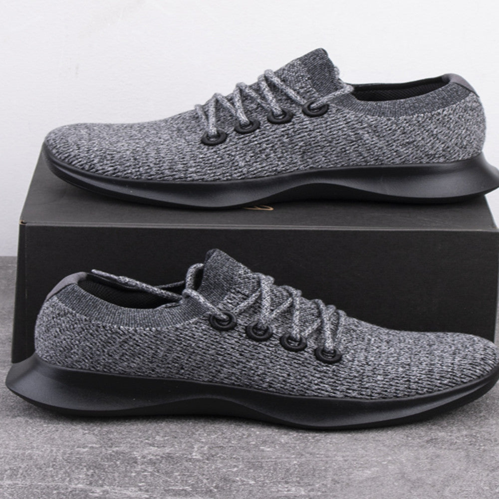 Foreign trade tail goods out of old American wool blend fly woven breathable autumn and winter lightweight shock absorption casual sports running shoes men image 3