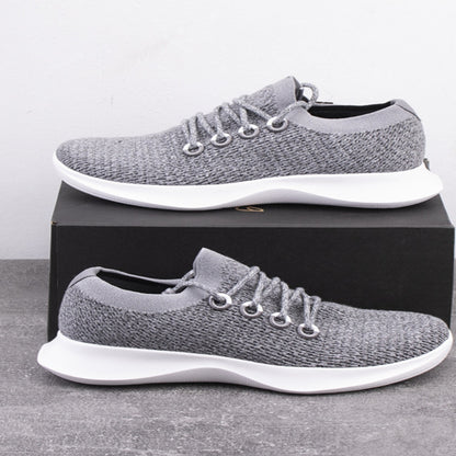 Foreign trade tail goods out of old American wool blend fly woven breathable autumn and winter lightweight shock absorption casual sports running shoes men image 4