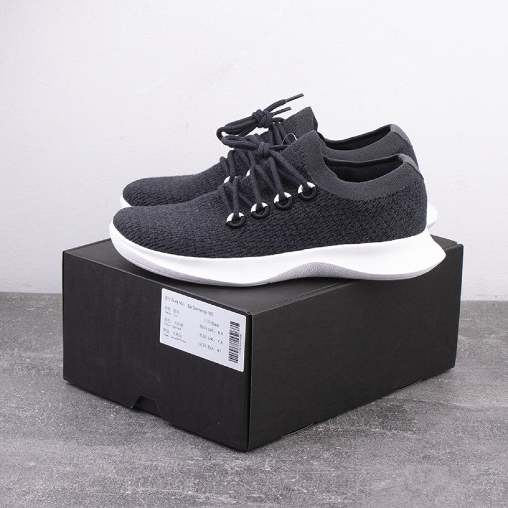 Foreign trade tail goods out of old American wool blend fly woven breathable autumn and winter lightweight shock absorption casual sports running shoes men