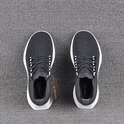 Men and women wearing breathable mesh walking shoes in spring and summer a casual and comfortable daily routine