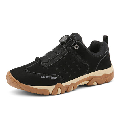 Beef soled men s shoes leather dad shoes travel shoes anti slip hiking shoes outdoor rotating buckle sports shoes breathable image 30