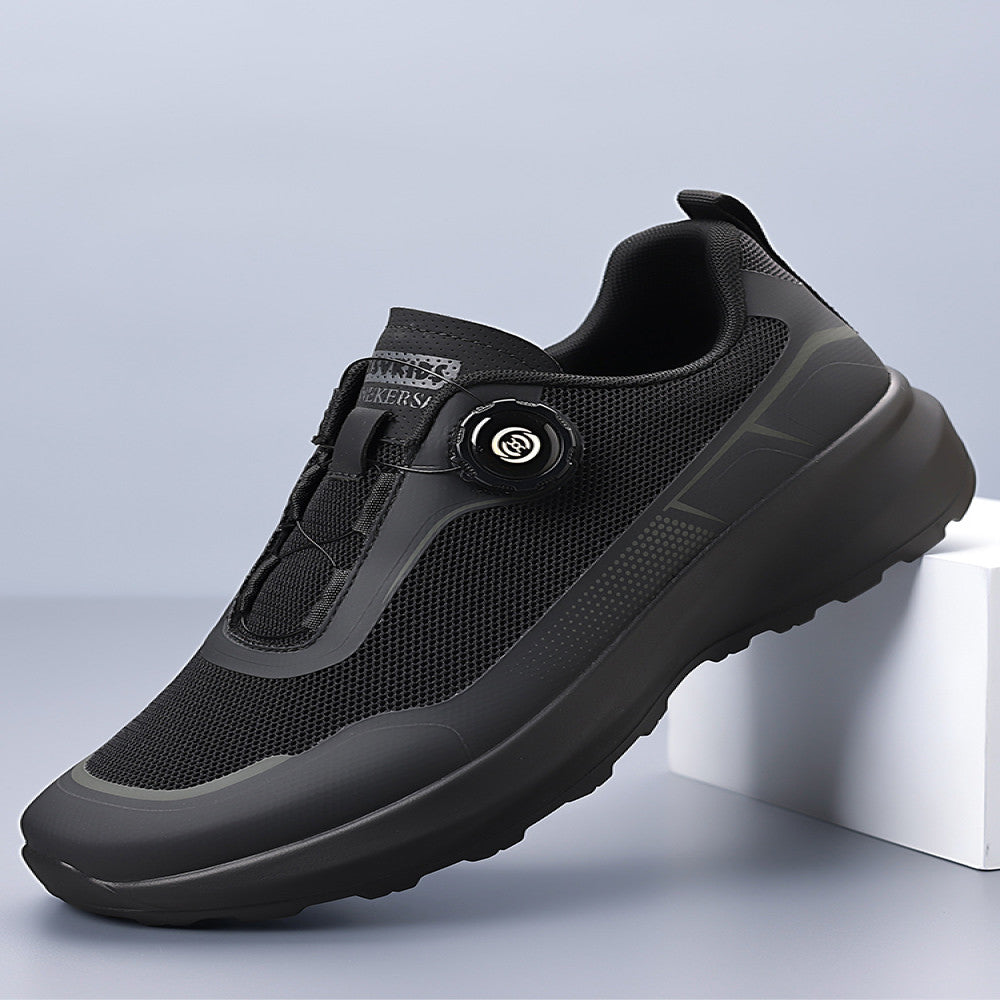 Men s summer breathable thin single mesh outdoor hiking shoes men s side rotating button casual mesh shoes image 5