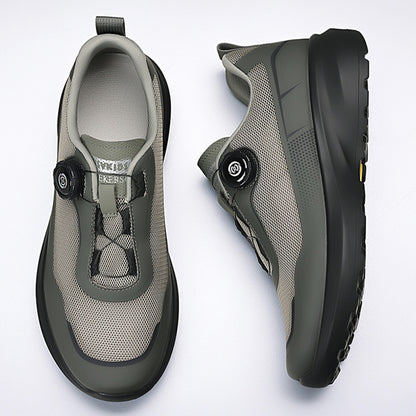 Men s summer breathable thin single mesh outdoor hiking shoes men s side rotating button casual mesh shoes image 24