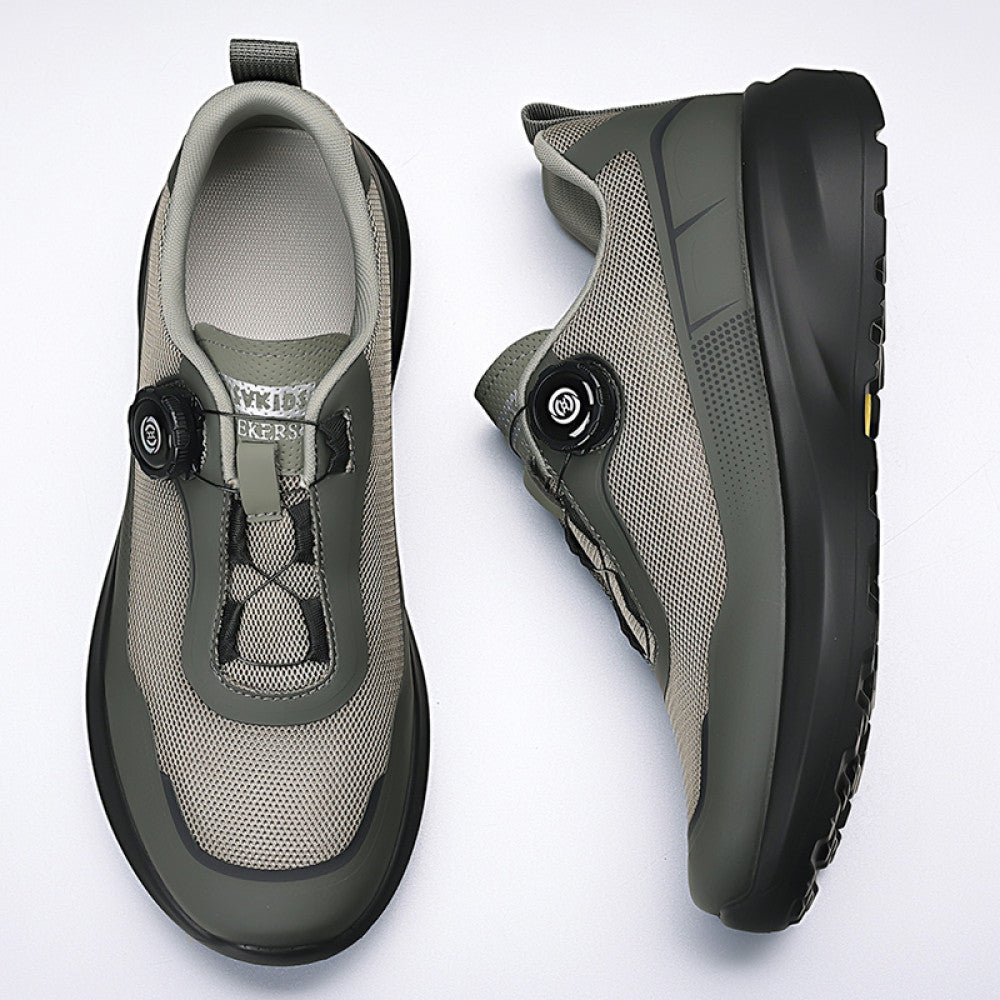 Men s summer breathable thin single mesh outdoor hiking shoes men s side rotating button casual mesh shoes image 30
