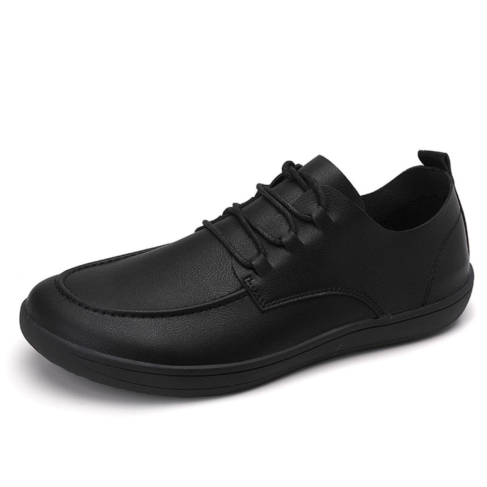 Large size shoes for men no squeezing feet 46 soft sole enlarged and widened 47 barefoot shoes breathable black waterproof casual leather shoes image 52