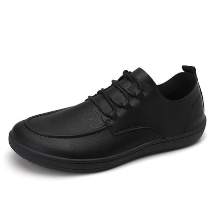 Large size shoes for men no squeezing feet 46 soft sole enlarged and widened 47 barefoot shoes breathable black waterproof casual leather shoes image 52