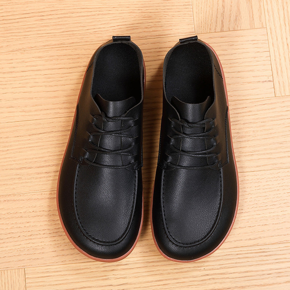 Large size shoes for men no squeezing feet 46 soft sole enlarged and widened 47 barefoot shoes breathable black waterproof casual leather shoes image 53
