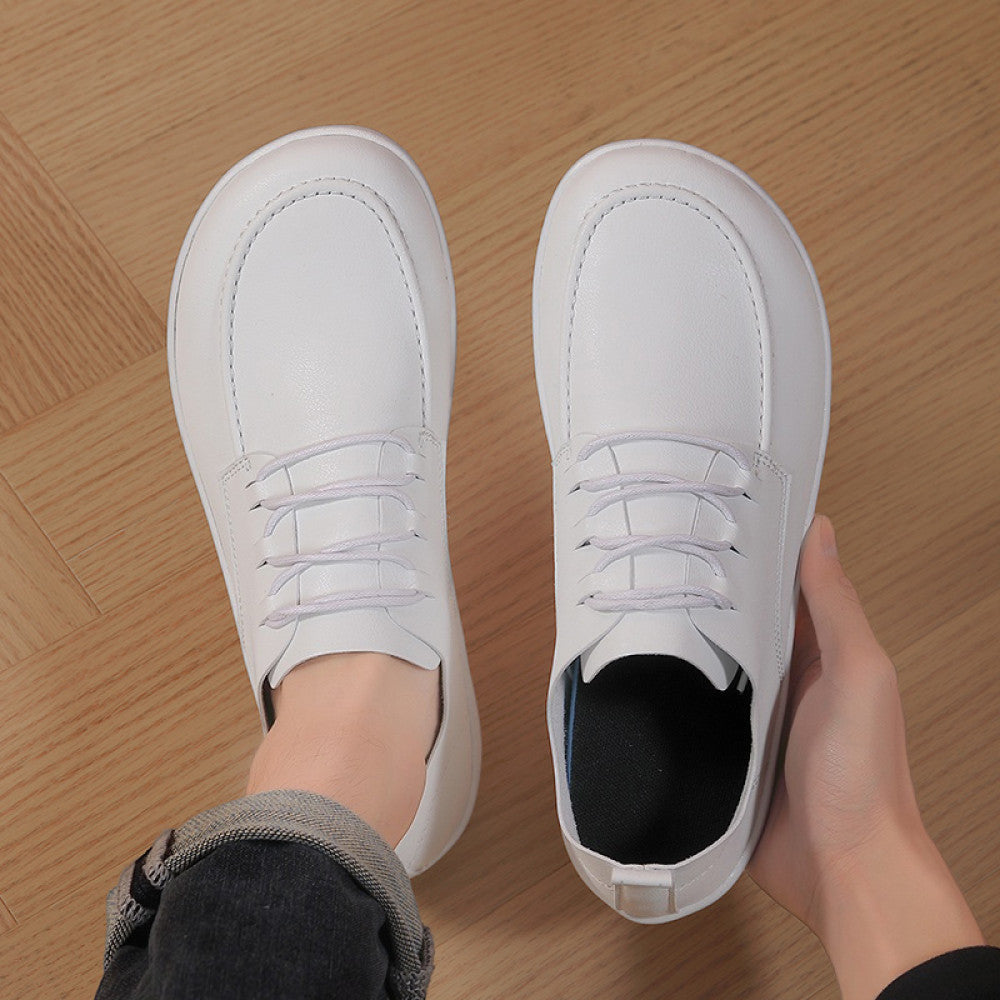 Large size shoes for men no squeezing feet 46 soft sole enlarged and widened 47 barefoot shoes breathable black waterproof casual leather shoes image 54