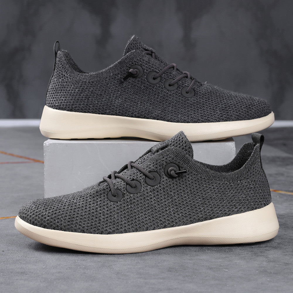 Men s shoes summer fly woven mesh large size soft sole breathable casual sports shoes lightweight anti slip casual travel work shoes image 4