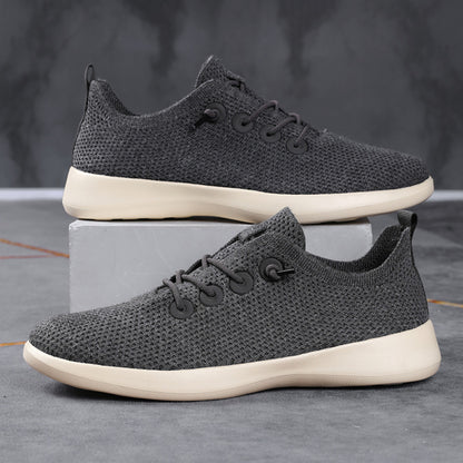 Men s shoes summer fly woven mesh large size soft sole breathable casual sports shoes lightweight anti slip casual travel work shoes image 4