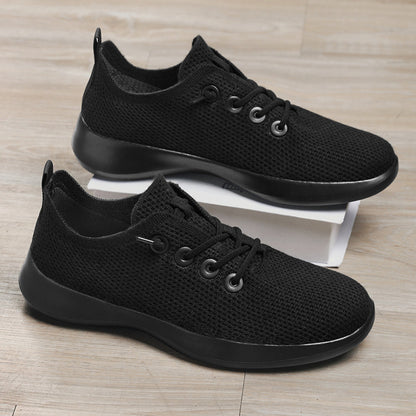 Men s shoes summer fly woven mesh large size soft sole breathable casual sports shoes lightweight anti slip casual travel work shoes image 16