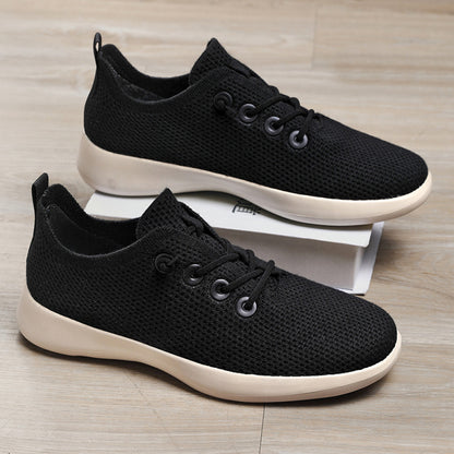 Men s shoes summer fly woven mesh large size soft sole breathable casual sports shoes lightweight anti slip casual travel work shoes