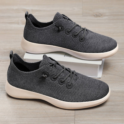 Men s shoes summer fly woven mesh large size soft sole breathable casual sports shoes lightweight anti slip casual travel work shoes
