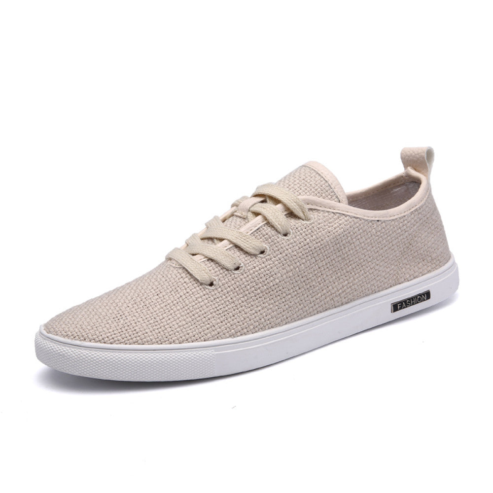 Summer men s shoes men s canvas shoes Korean style trendy versatile and personalized board shoes casual and trendy shoes breathable linen shoes image 5