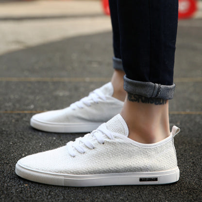 Summer men s shoes men s canvas shoes Korean style trendy versatile and personalized board shoes casual and trendy shoes breathable linen shoes