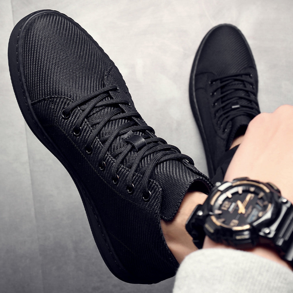 High top men s shoes breathable men s shoes Korean style sneakers men s versatile trendy shoes casual shoes men s trendy canvas shoes mid top image 3