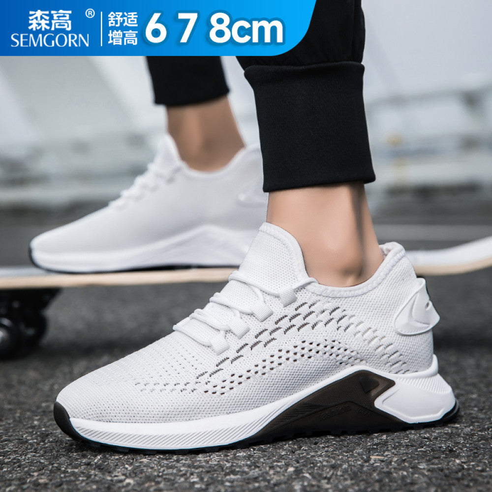 Sengao Fei woven shoes breathable mesh trendy shoes men s height increasing shoes 8cm sports and leisure versatile inner height increasing men s shoes 6cm image 53