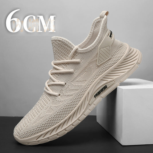 Summer breathable inner height increasing shoes for men 10cm invisible flying mesh casual multifunctional mesh shoes men s soft soled sports shoes