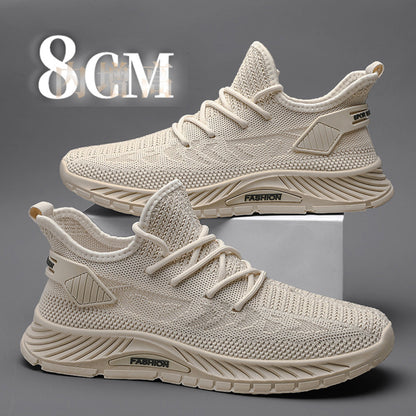 Summer breathable inner height increasing shoes for men 10cm invisible flying mesh casual multifunctional mesh shoes men s soft soled sports shoes image 58
