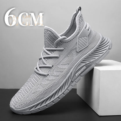 Summer breathable inner height increasing shoes for men 10cm invisible flying mesh casual multifunctional mesh shoes men s soft soled sports shoes image 88