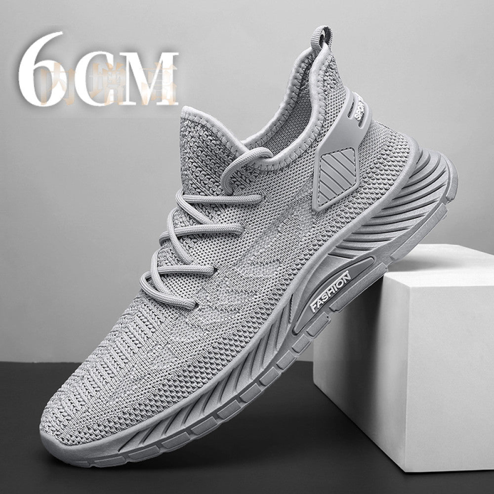 Summer breathable inner height increasing shoes for men 10cm invisible flying mesh casual multifunctional mesh shoes men s soft soled sports shoes image 89