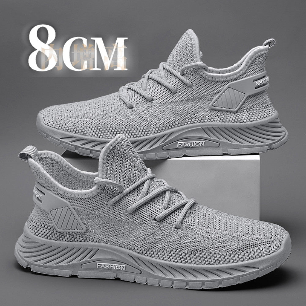 Summer breathable inner height increasing shoes for men 10cm invisible flying mesh casual multifunctional mesh shoes men s soft soled sports shoes image 104