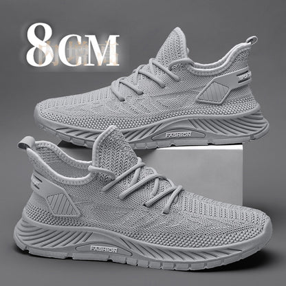 Summer breathable inner height increasing shoes for men 10cm invisible flying mesh casual multifunctional mesh shoes men s soft soled sports shoes image 111