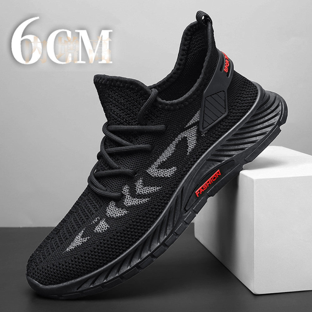 Summer breathable inner height increasing shoes for men 10cm invisible flying mesh casual multifunctional mesh shoes men s soft soled sports shoes image 136