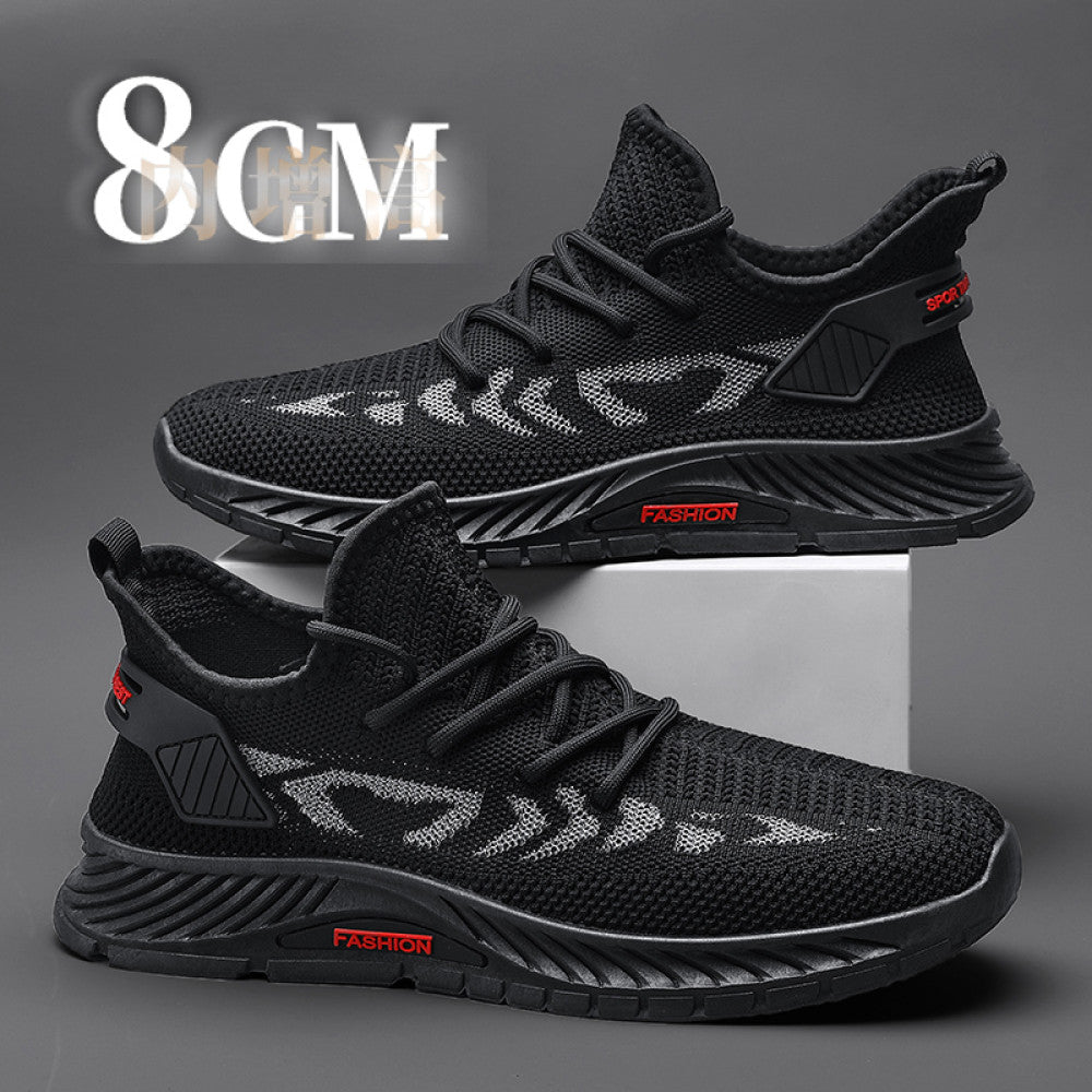Summer breathable inner height increasing shoes for men 10cm invisible flying mesh casual multifunctional mesh shoes men s soft soled sports shoes image 7