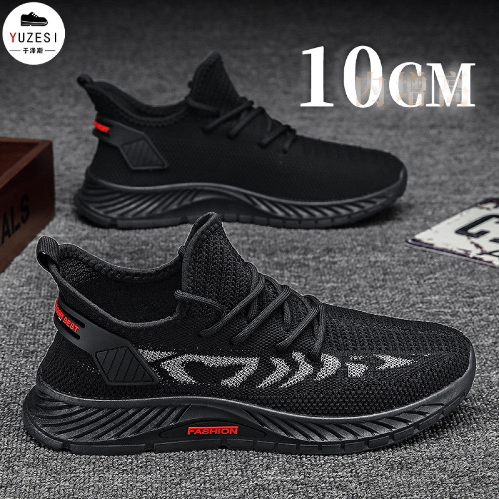 Summer breathable inner height increasing shoes for men 10cm invisible flying mesh casual multifunctional mesh shoes men s soft soled sports shoes image 15