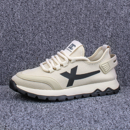 Men s shoes trendy brand 2025 spring new breathable mesh flying woven shoes lightweight versatile sports white shoes casual sneakers image 52