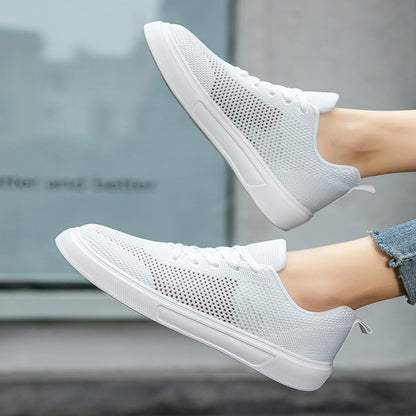 2025 new men s shoes summer mesh breathable shoes Korean style couple casual white sneakers student sports shoes image 3