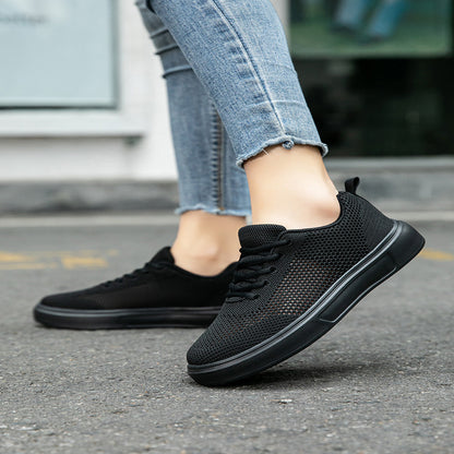 2025 new men s shoes summer mesh breathable shoes Korean style couple casual white sneakers student sports shoes image 4