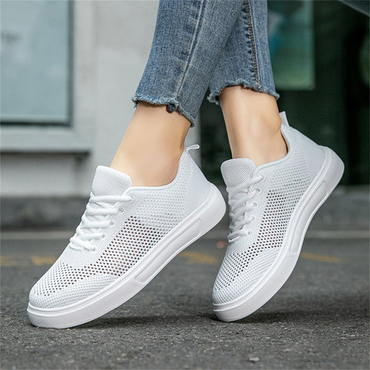 2025 new men s shoes summer mesh breathable shoes Korean style couple casual white sneakers student sports shoes